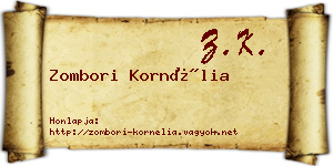 Zombori Kornélia névjegykártya